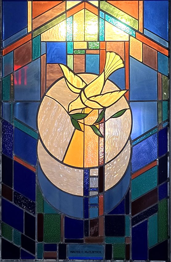 Stained glass window: Dove of Peace