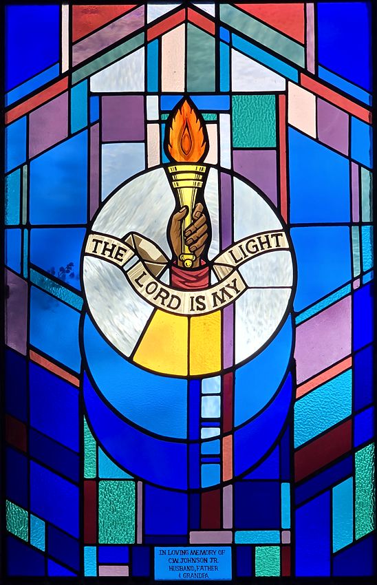Stained glass window: The Lord Is My Light